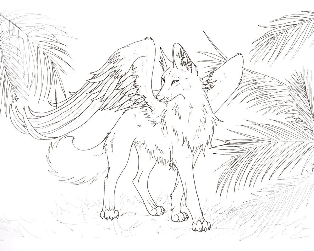 Featured image of post Winged Wolf Drawing Mythical Wolf Coloring Pages